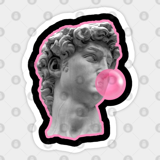 Michelangelo with gum Sticker by Print&fun